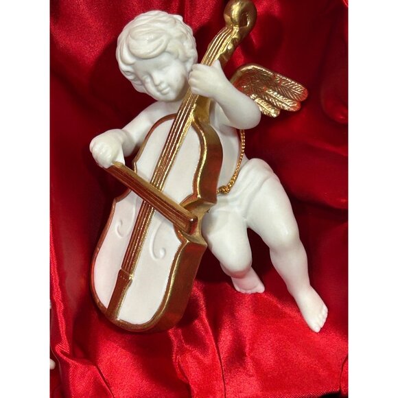Franklin Mint The Heralding Angels Ornaments Set Of 18 Porcelain Angels 24k Gold - Picture 11 of 14